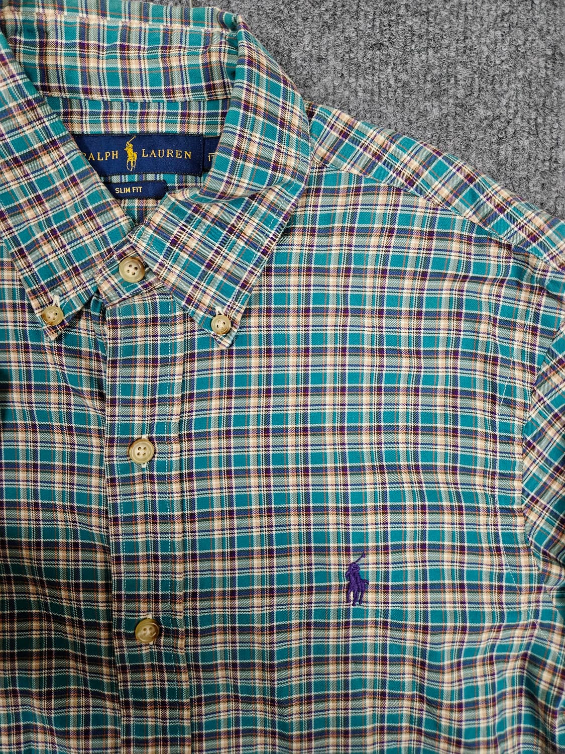 폴로 랄프로렌 퍼플포니 체크 셔츠(급처) 상품이미지2