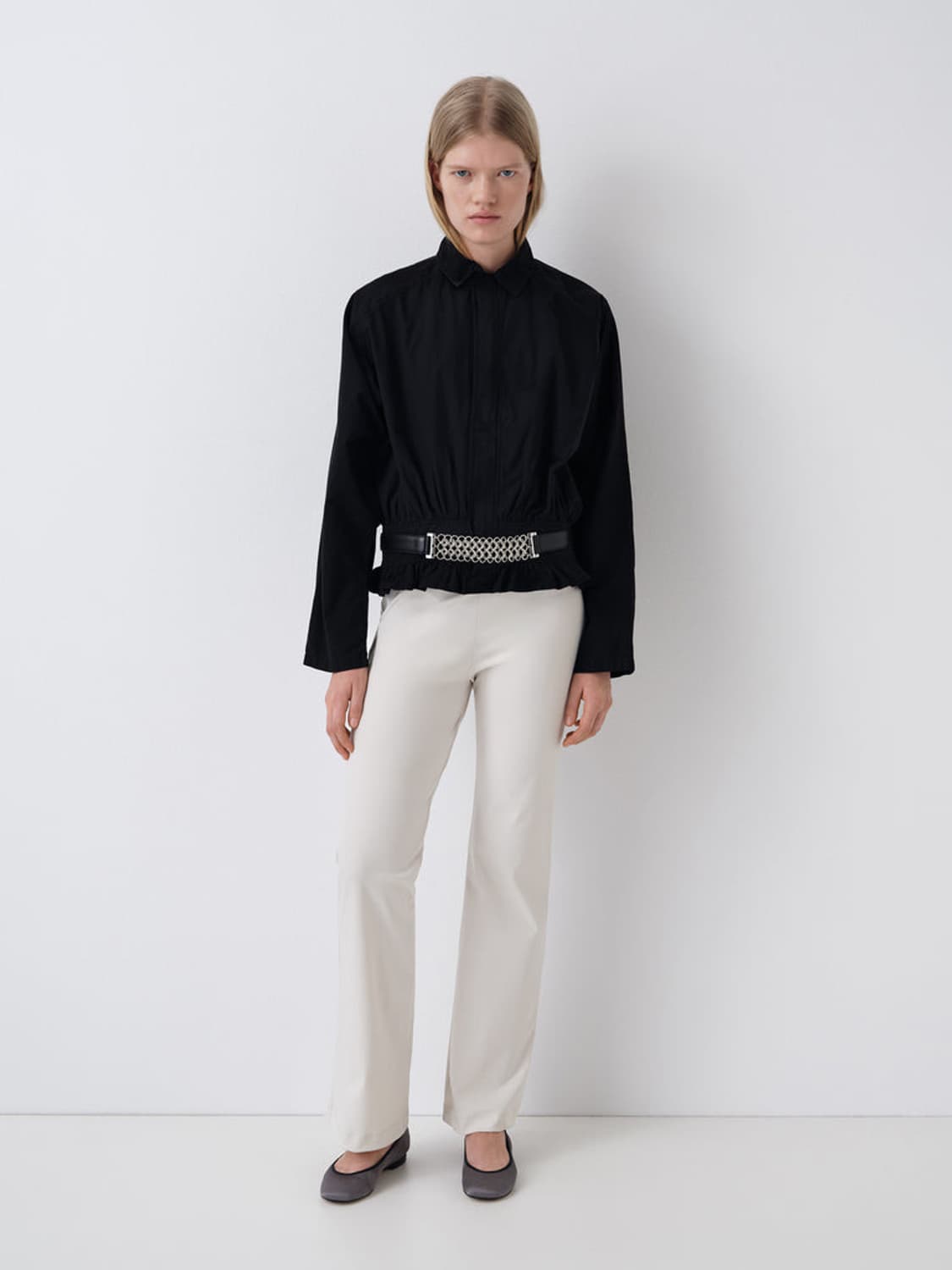 [S,M]기마구아스 Ashley 프릴 자켓/블랙 상품이미지3