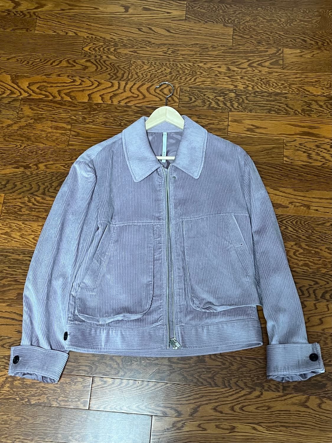 노이어 텐셀 리브드 집업 플라이트 자켓 라벤더 48사이즈 상품이미지1