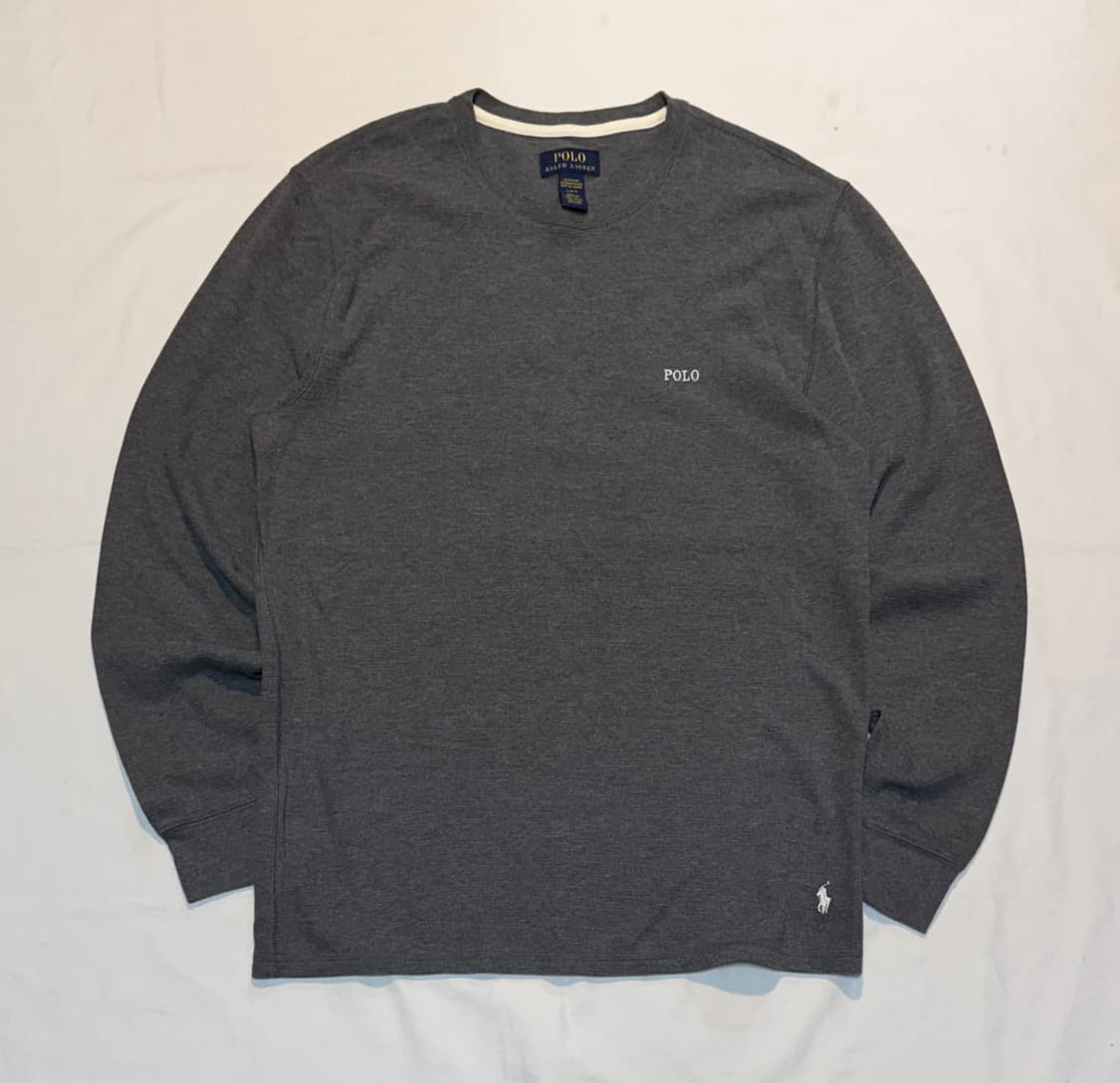 폴로 랄프로렌 바텀로고 와플 써멀 롱슬리브 그레이 상품이미지1