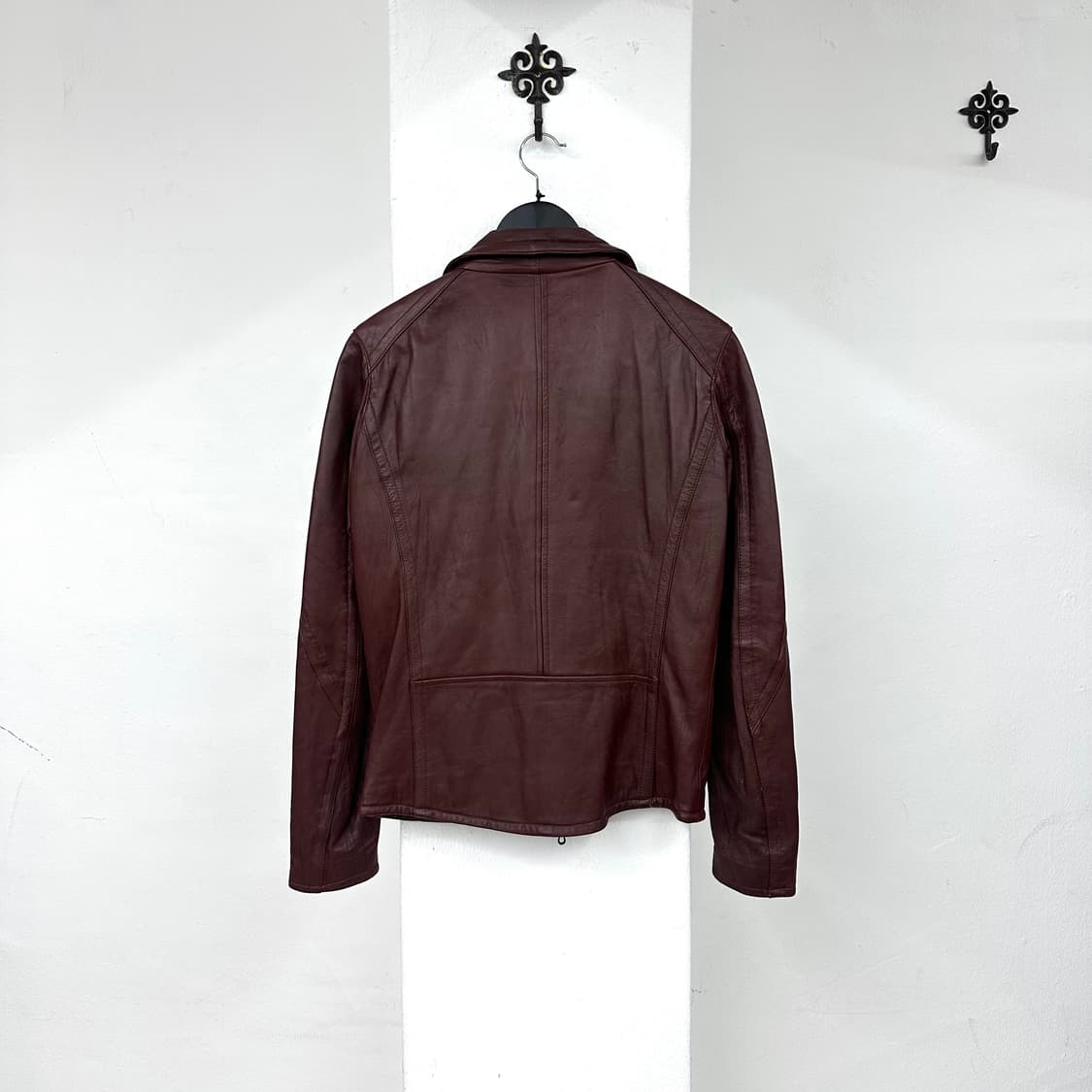 Schlussel burgundy leather jacket 상품이미지7