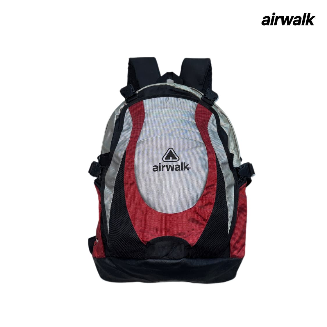 에어워크 고프코어 실버 레드 배색 테크니컬 백팩 상품이미지1