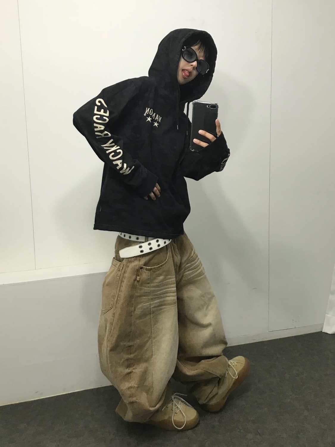 밴슨 X 와키 레이스 패치 콜라보 카모 후드 롱슬리브  상품이미지4