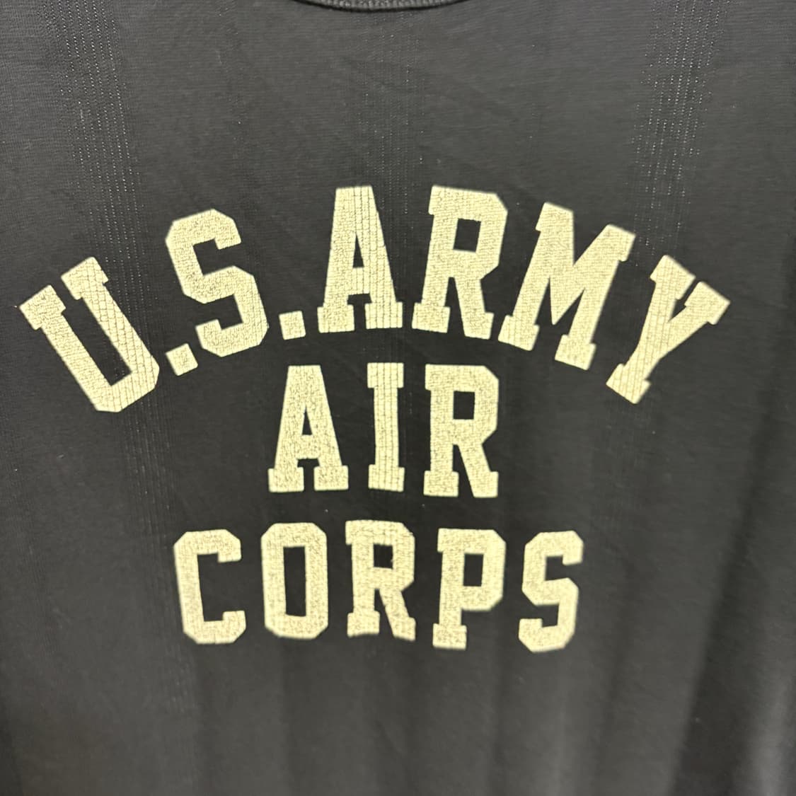 아비렉스 US ARMY 프린트 골지 립 반팔티셔츠 / 블랙, L 상품이미지5
