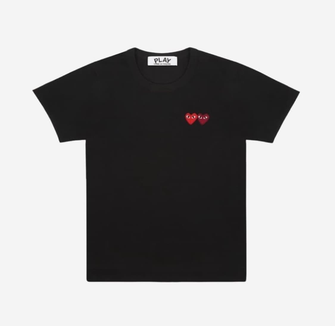 꼼데가르송 더블 하트 티셔츠 블랙 상품이미지1