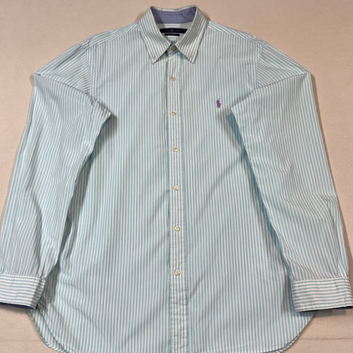 L) 폴로 랄프로렌 클래식핏 하늘색 스트라이프 포플린 셔츠 상품이미지2