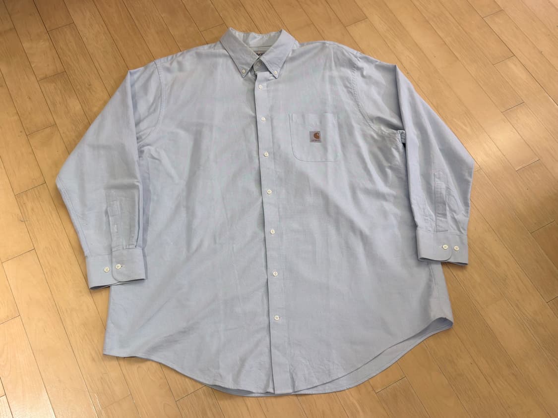 [칼하트] 가슴 74 역대급 빅사이즈! 라이트블루 오버사이즈 코튼 셔츠 상품이미지1