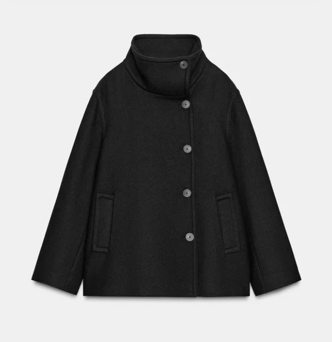하이넥 울 쇼트 코트 상품이미지1