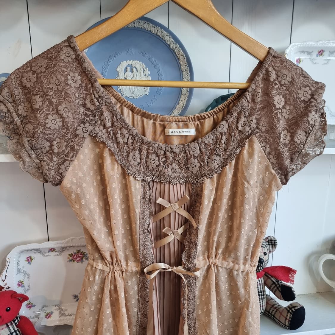 엑시즈팜(axes femme) 레이스 쉬폰 원피스 상품이미지2