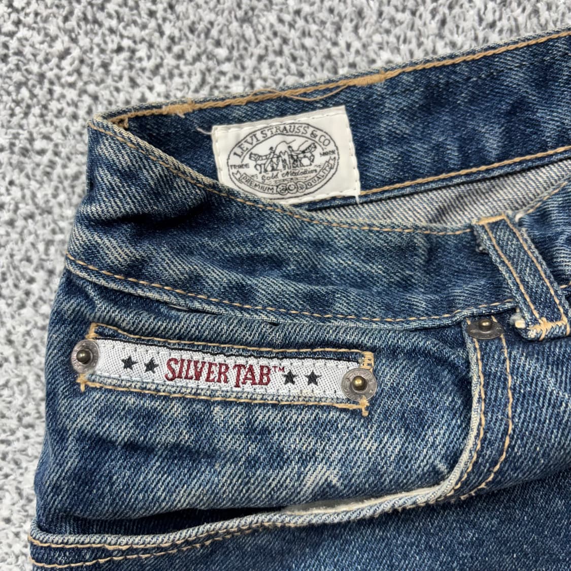 리바이스 80~90s 한주통산 실버탭 테이퍼드 더티 워싱 데님 팬츠 상품이미지5