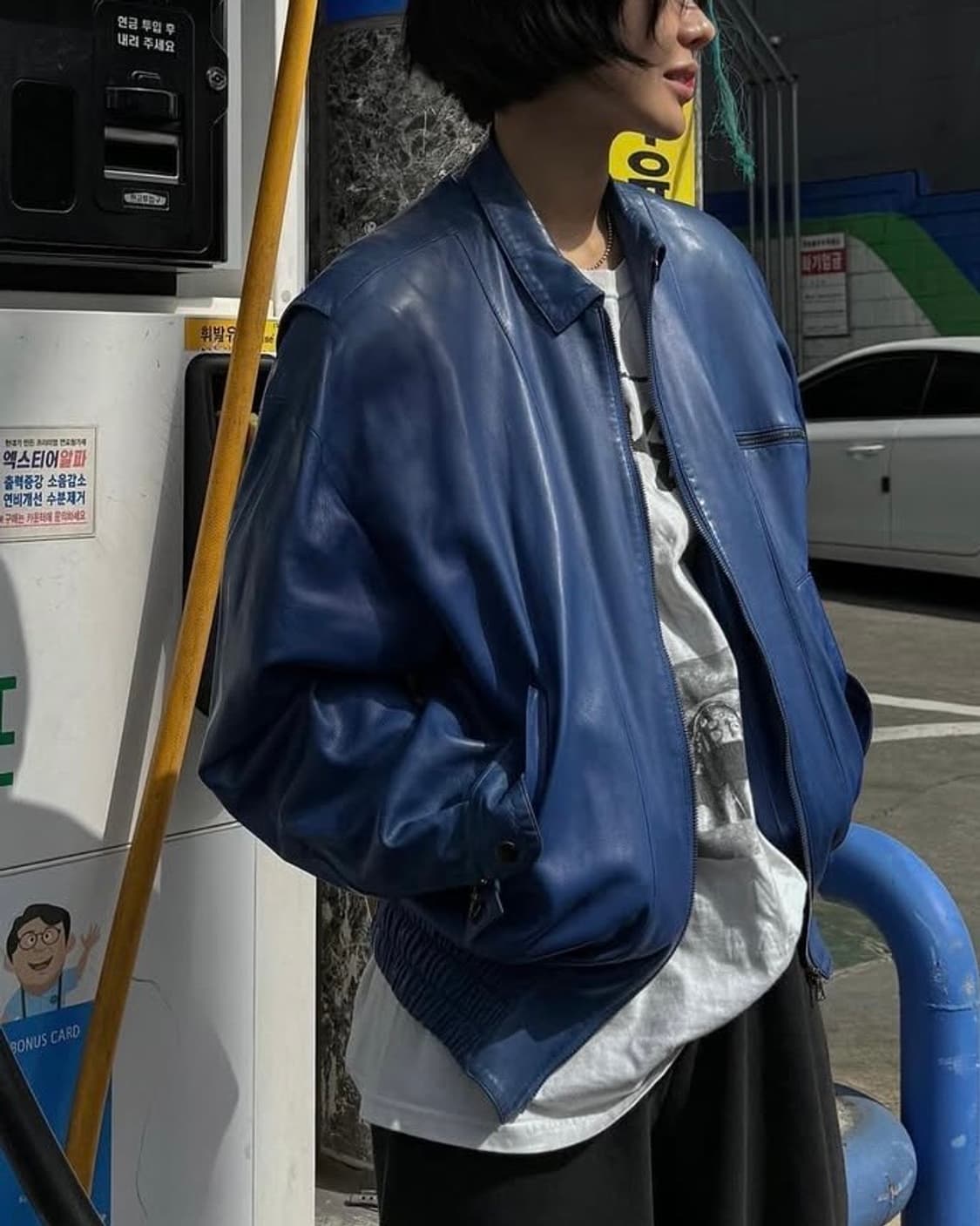 블루 리얼레더 자켓 상품이미지2