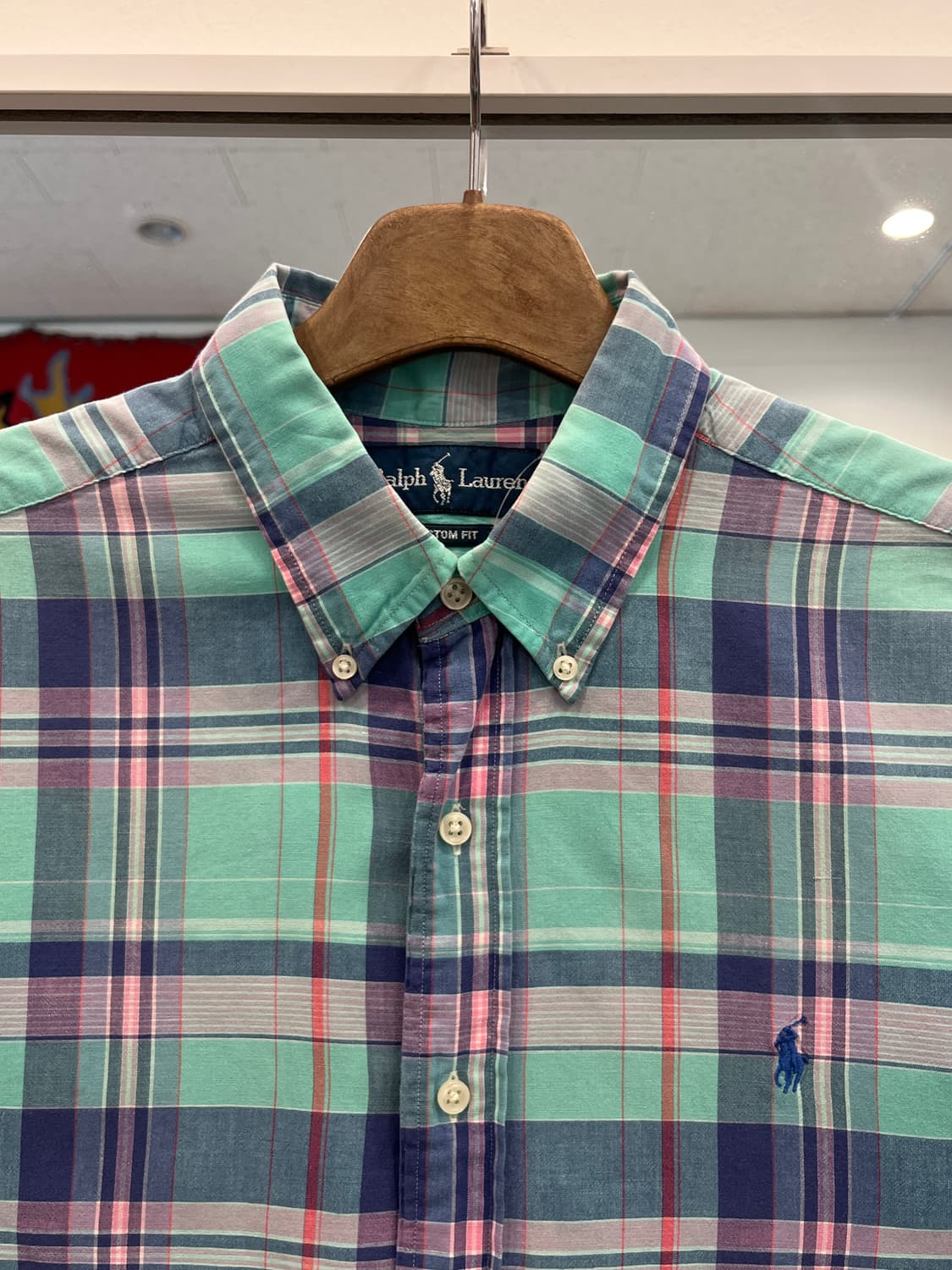 Polo RL 폴로 랄프로렌 CUSTOM FIT 마드라스 체크 반팔 셔츠 상품이미지3