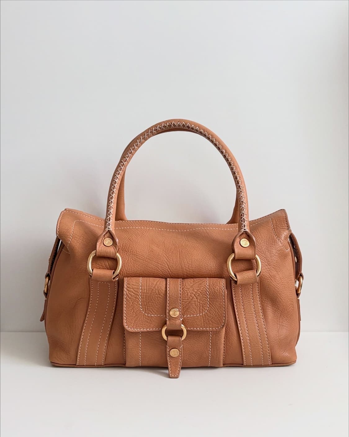 CELINE 셀린느 스티치 보스턴 백 카멜 상품이미지1