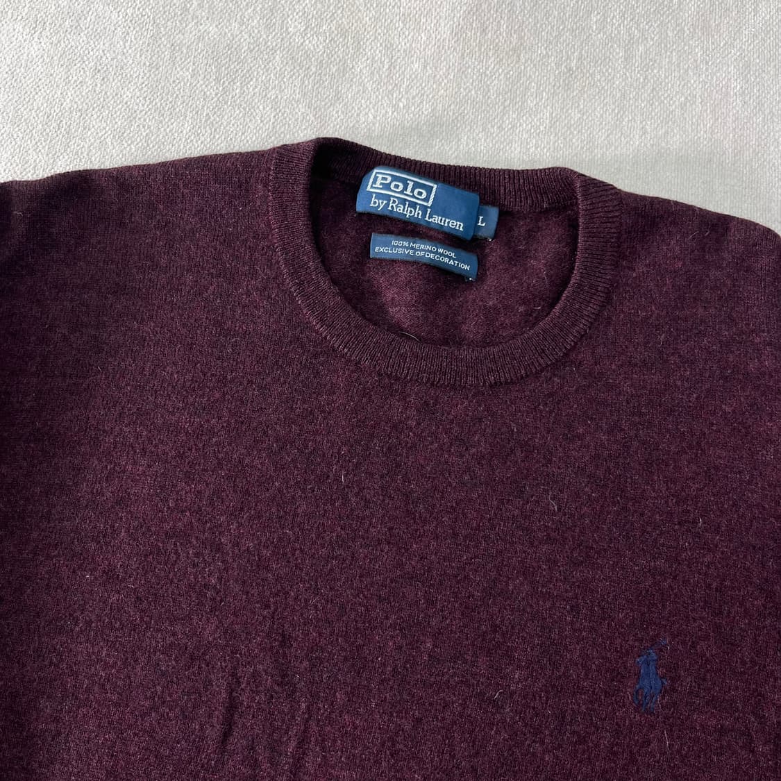 100 폴로랄프로렌 엘보우 패치 버거딘 울 니트  상품이미지2