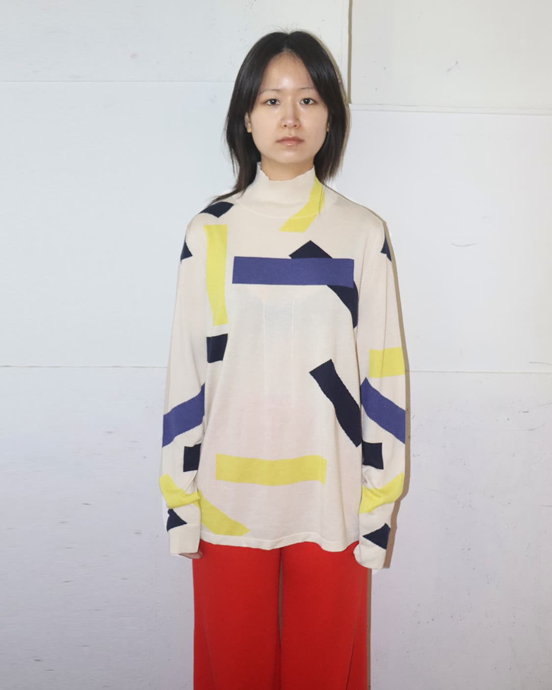 아드리안 캐시미어 실크 블렌드 스트라이프 탑 상품이미지1