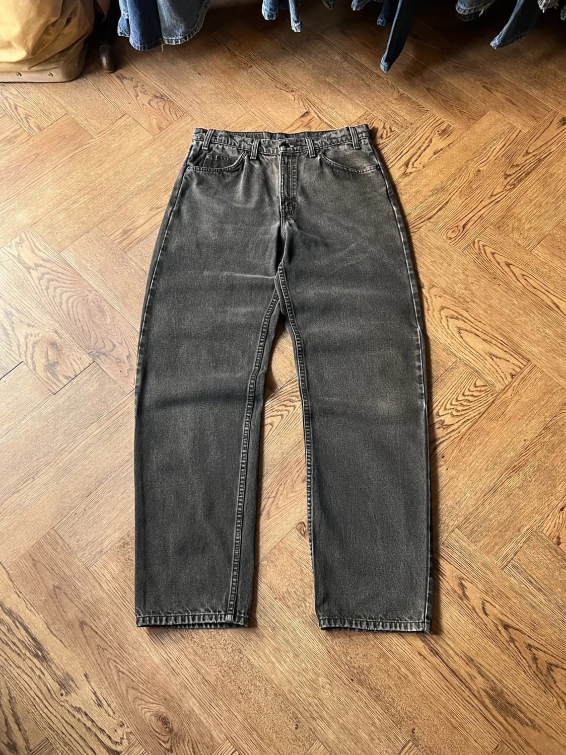 [34]90's 리바이스 오렌지탭 550 멕시코제 흑청 데님 팬츠 상품이미지1