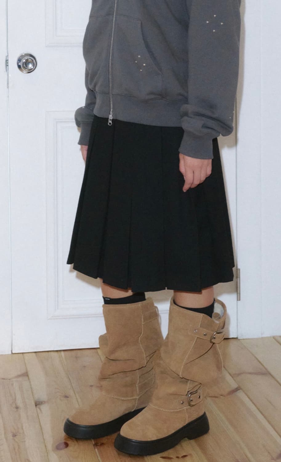 기호 X 기준 Furven 롱 부츠 베이지 상품이미지1