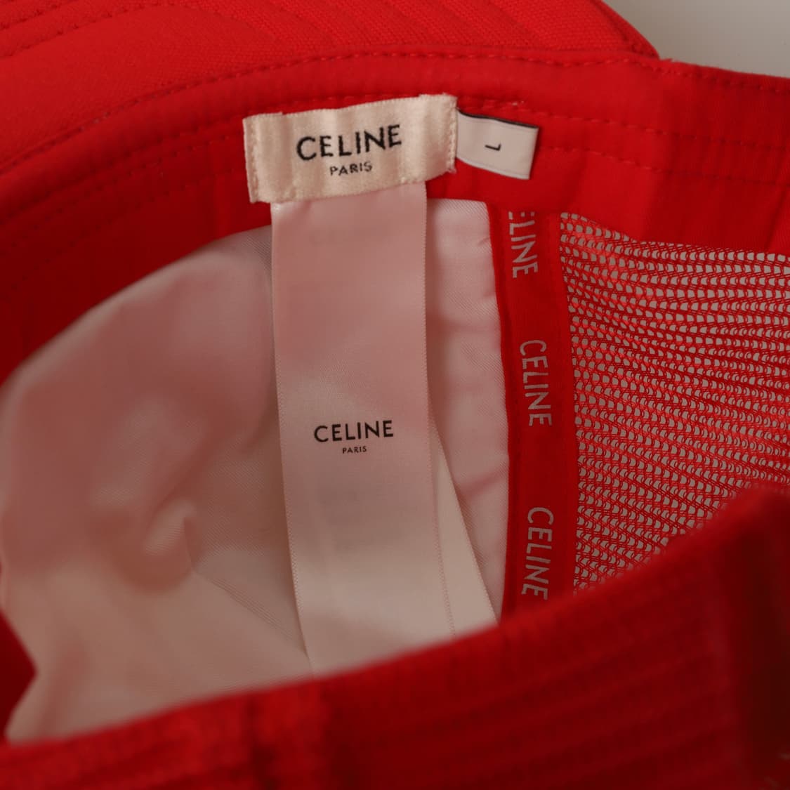 L / Celine 셀린느 레드 로고 트러커 햇 상품이미지7