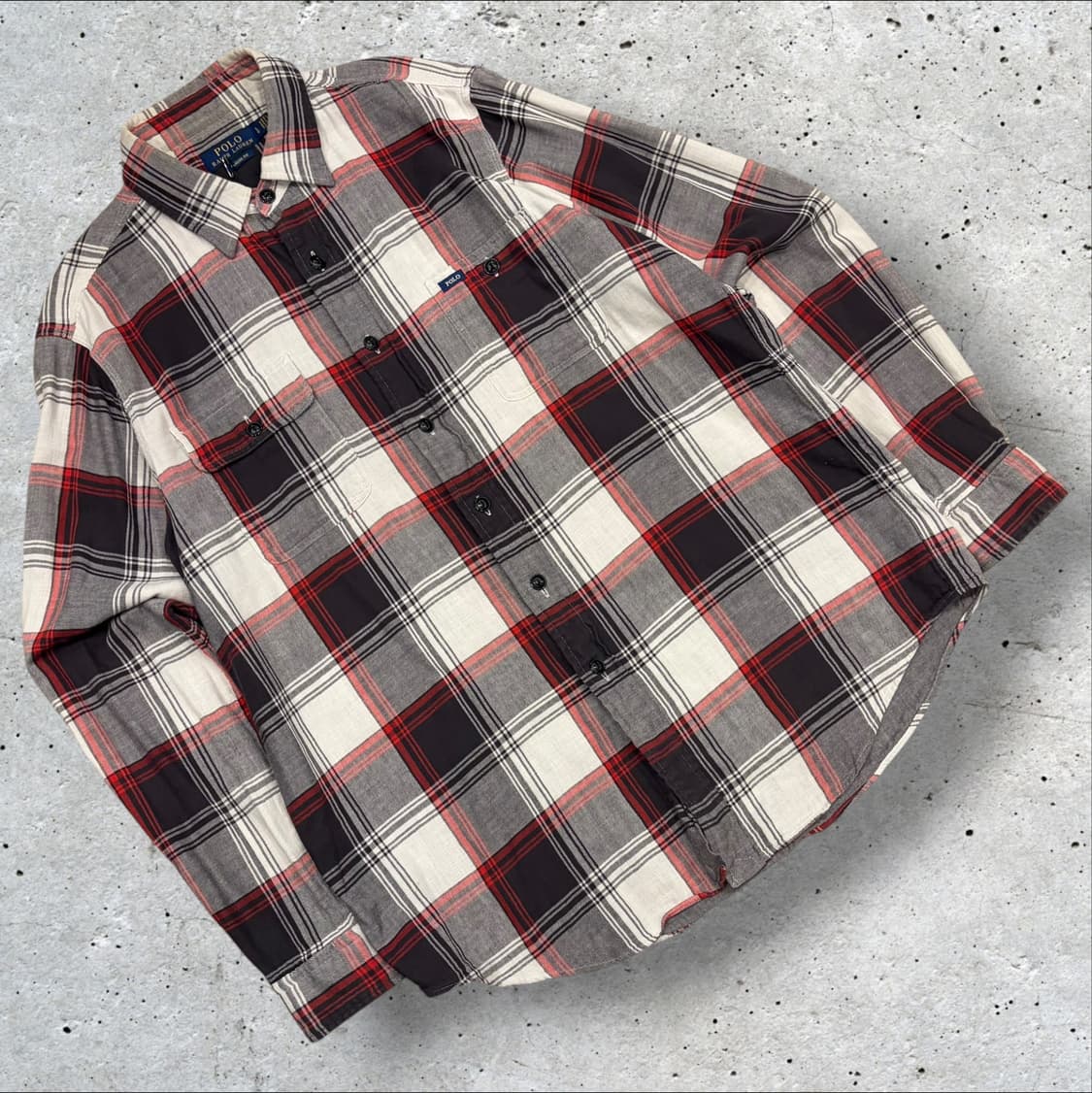 [L] 폴로 랄프로렌 클래식핏 투포켓 체크 셔츠 남방 D411 상품이미지1