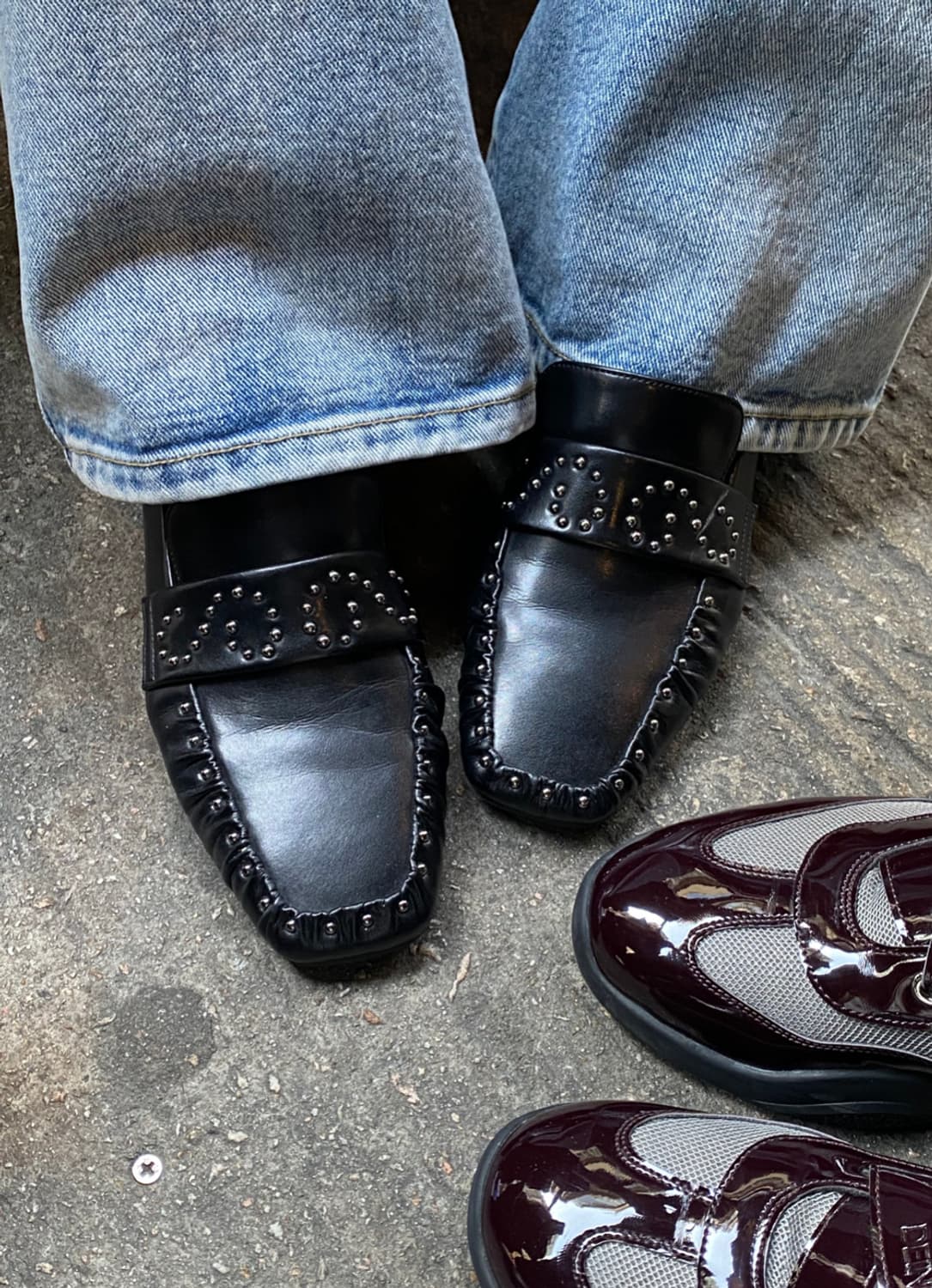 다이닛 starry stud 로퍼 블랙 250 상품이미지3