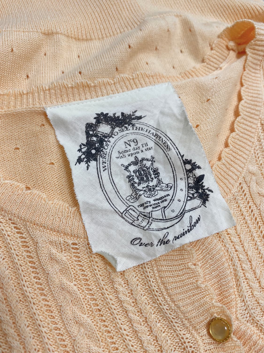 Butter Yellow Eyelet Knit Cardigan 상품이미지6