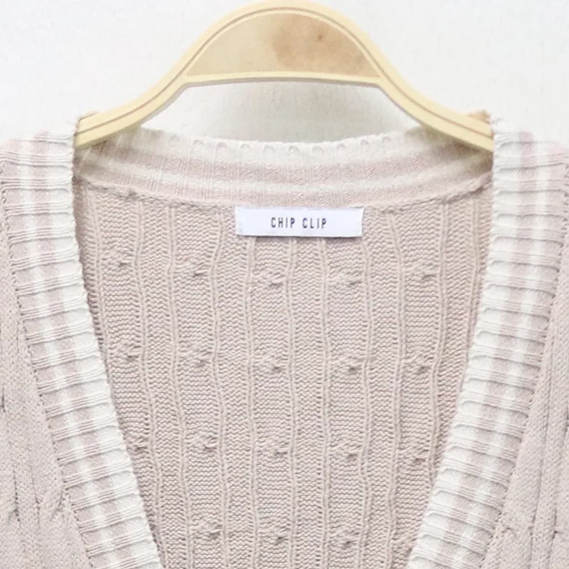 CHIP CLIP 프레피룩 딸기우유 꽈배기 가디건 61629 상품이미지5