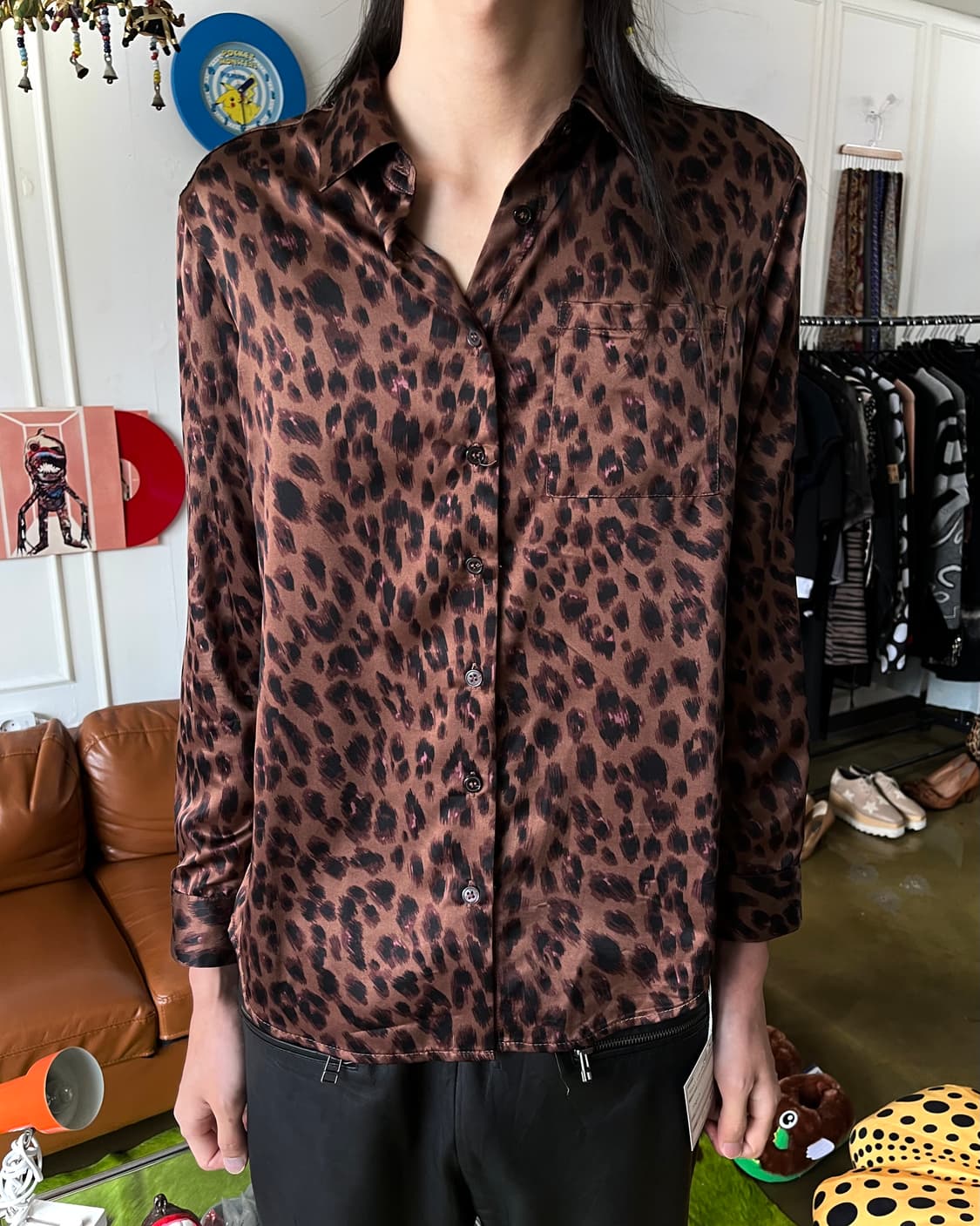 Japanese Vintage Leopard Pattern Shirt 상품이미지2