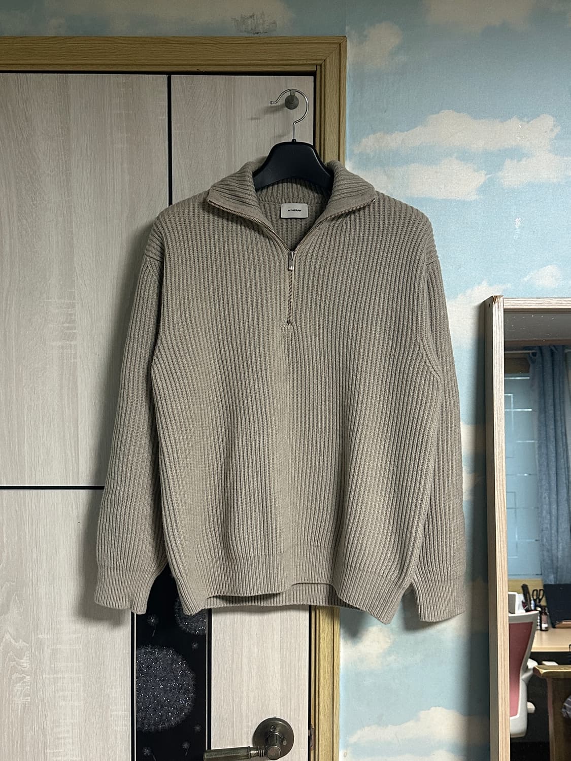 (L) 인더로우 하프집업니트 베이지 상품이미지2