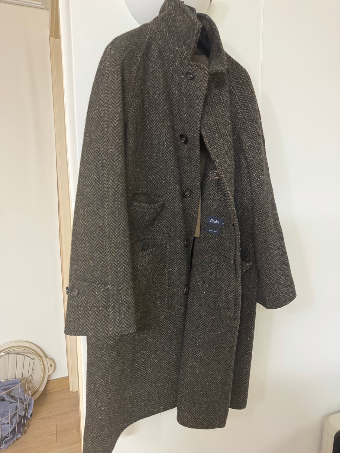드레익스 브라운 헤링본 코트 42사이즈 상품이미지1