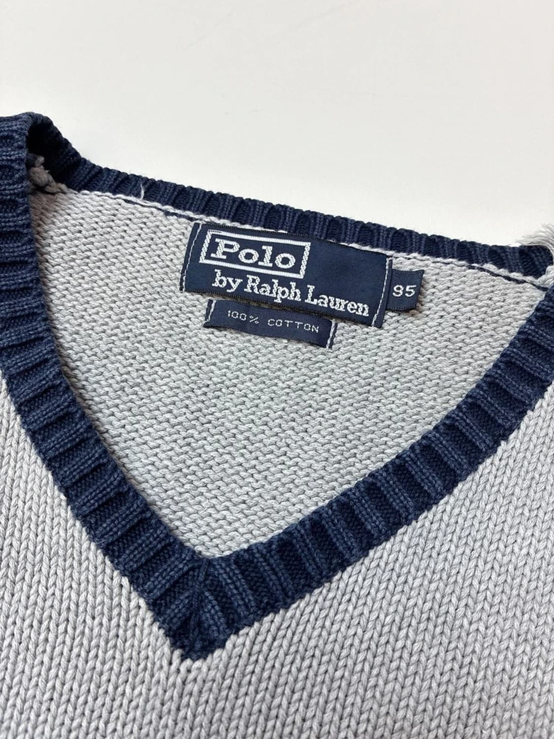 폴로 랄프로렌 90s 코튼 배색 니트 조끼 PN5077 상품이미지6