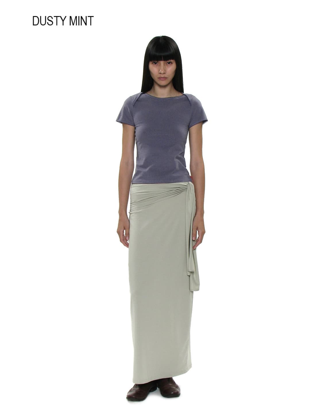 PWC BOW-TIE WAIST JERSEY MAXI SKIRT 상품이미지1