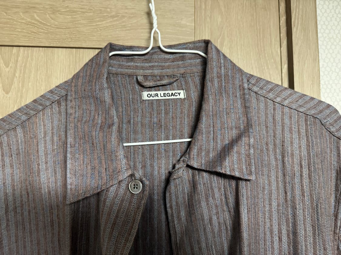 아워레가시 린넨 스트라이프 반팔 셔츠 size 50 상품이미지5