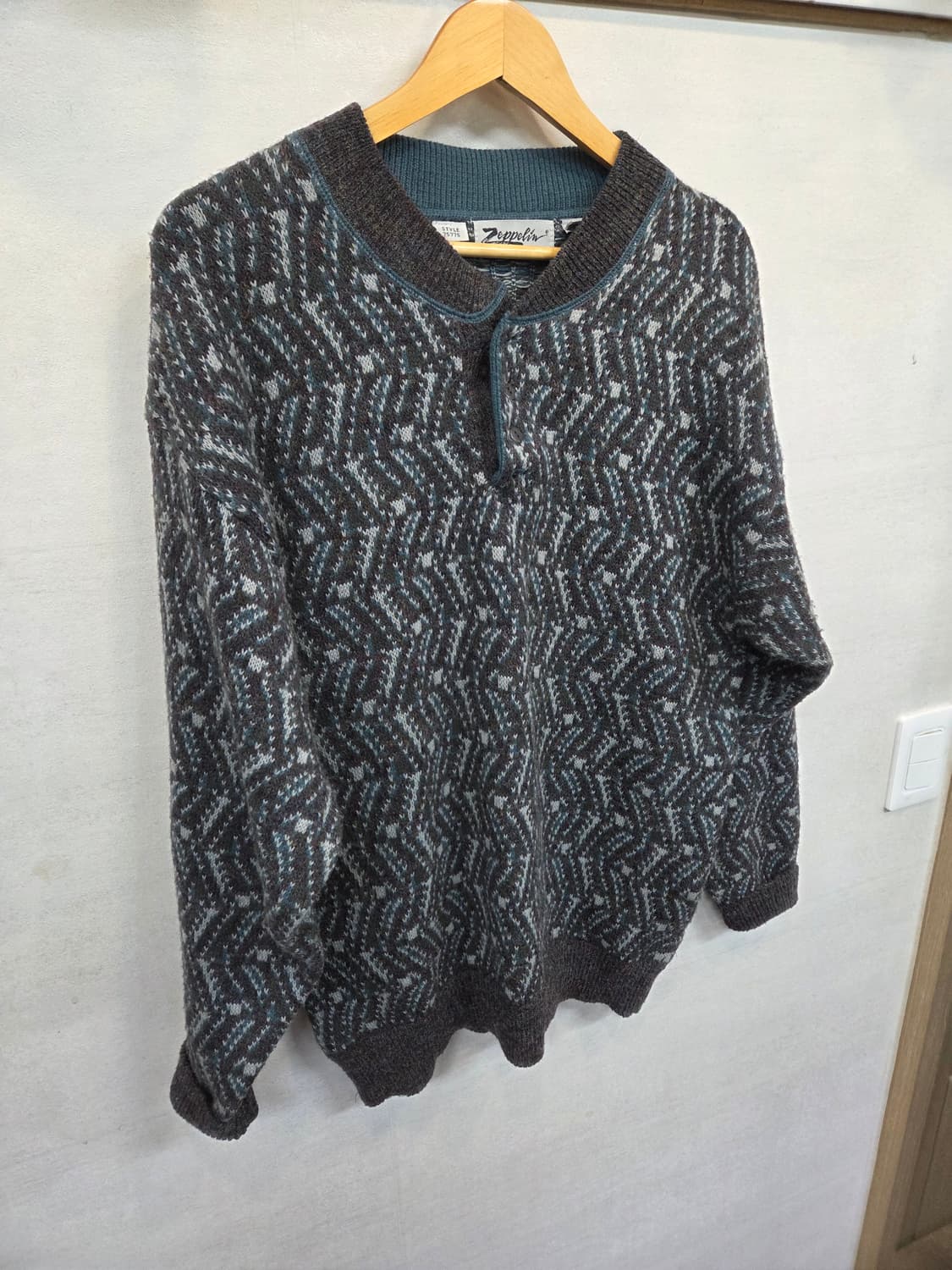 빈티지 zeppelin 90s 헨리넥 니트 xl 상품이미지5