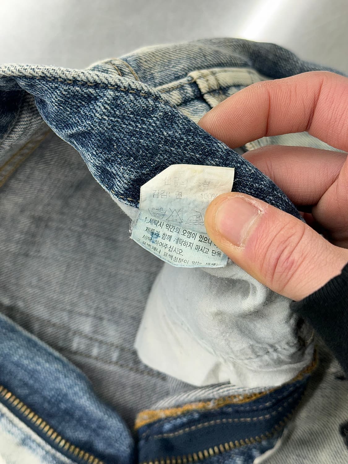 코스티 워시드 블루 스트레치 안티 페인티드 데님 팬츠 상품이미지9