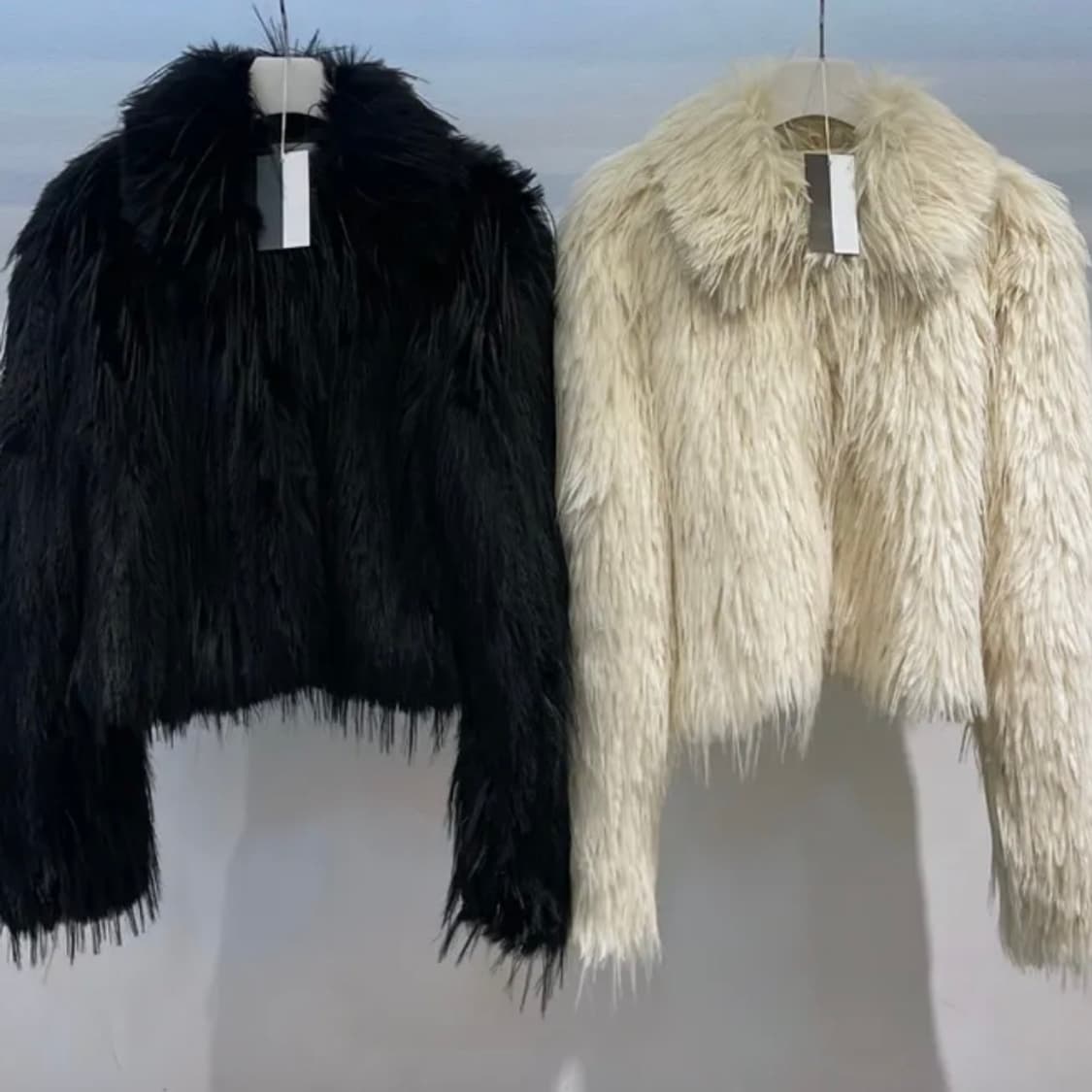 갸루 y2k 아이보리 퍼 자켓 상품이미지3