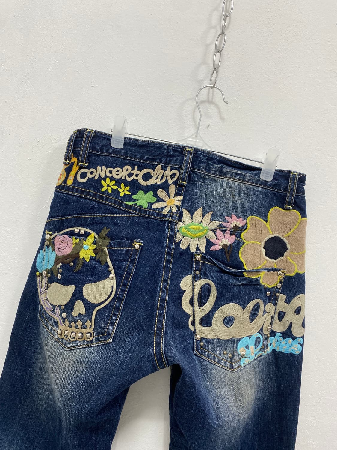 [LOLITA JEANS] 로리타 진스 스터드 펑크 스컬 자수 데님진 상품이미지9