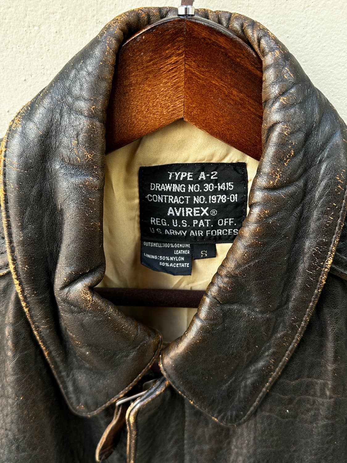 Avirex A-2 레더 플라이트 자켓 상품이미지3