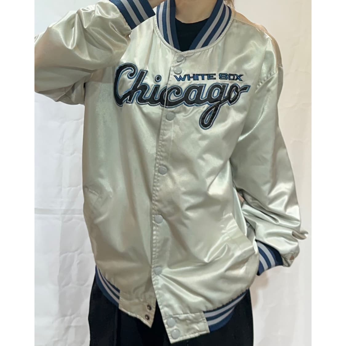 MLB 마제스틱 실버 글로우 바시티 자켓 상품이미지1