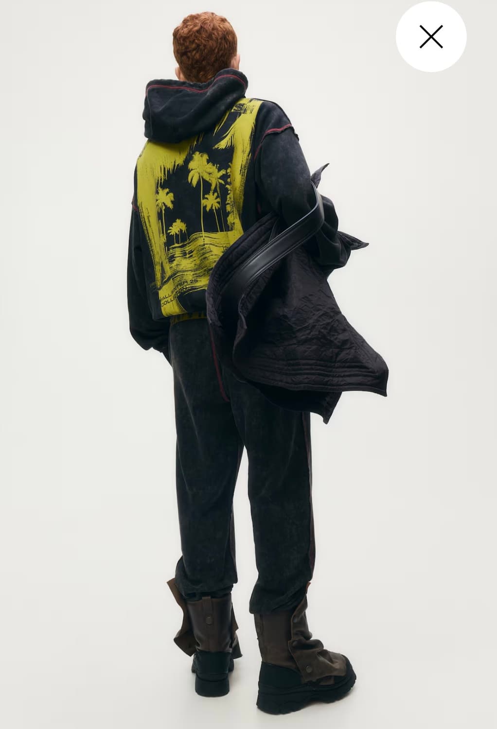 M) 에이치앤엠 x 글렌 마틴스 후드 후드티 다크 브라운 h&m 상품이미지5