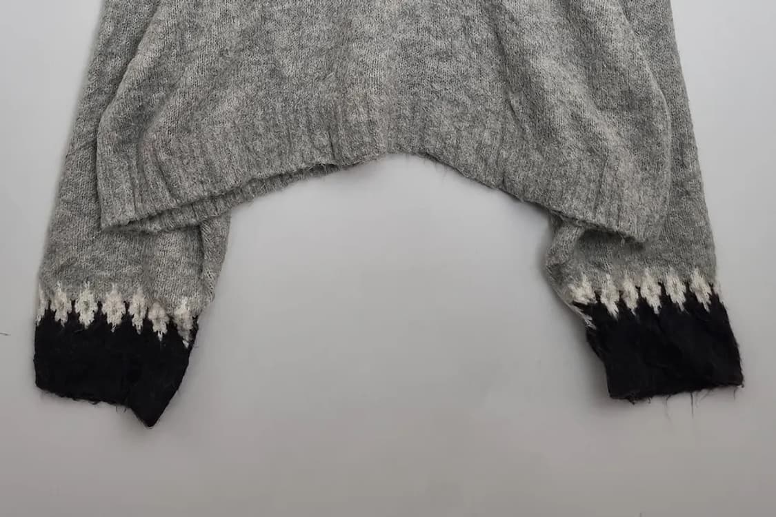 JEANASIS 빈티지 구제 패턴 크롭 니트 상품이미지4