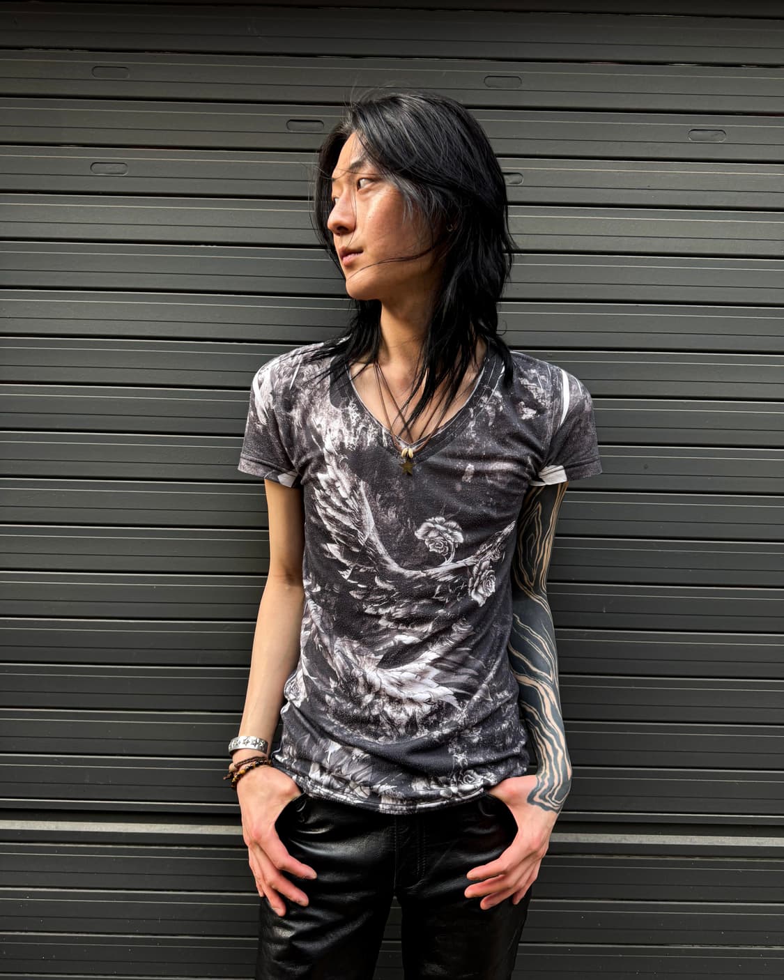 MIDAS – Angel Wing Graphic V-neck Tee 상품이미지2