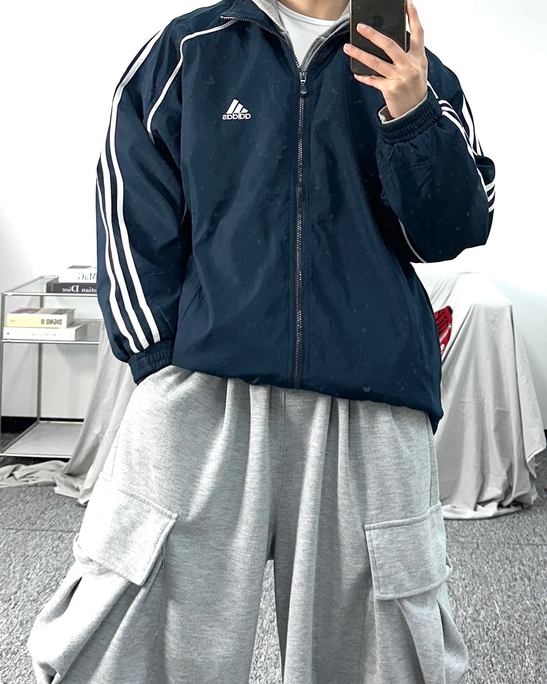 아디다스 90s 네이비 바람막이 점퍼 XL 상품이미지3