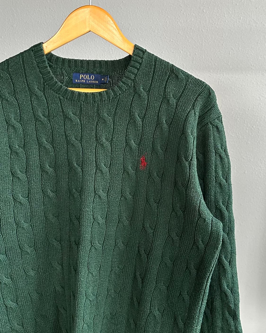 [M]폴로 랄프로렌 꽈배기 케이블 니트 그린 상품이미지4