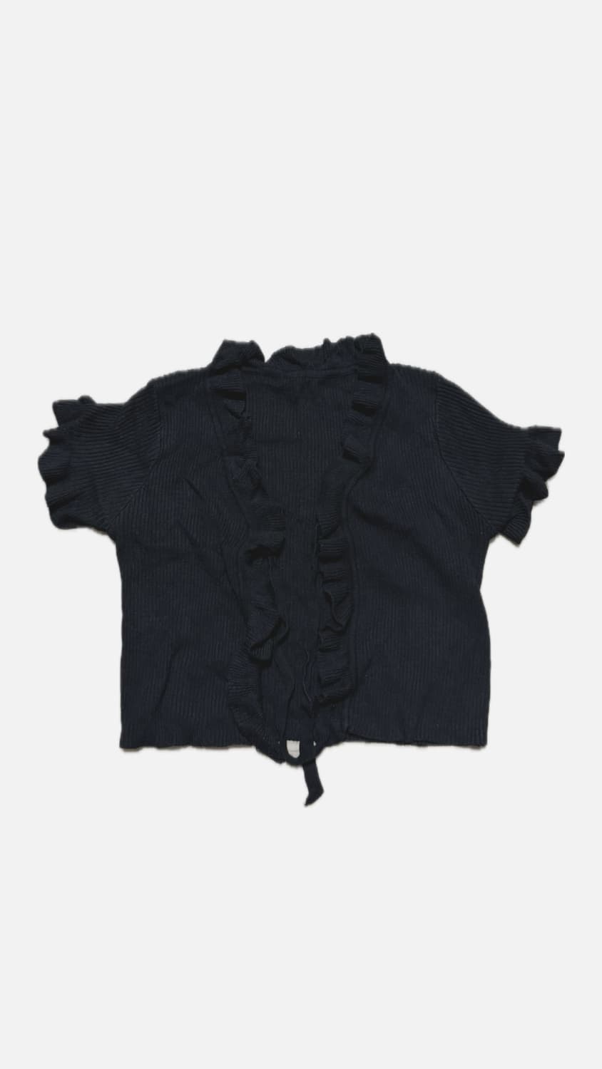 썸머 골지 러플 미니 가디건 상품이미지1