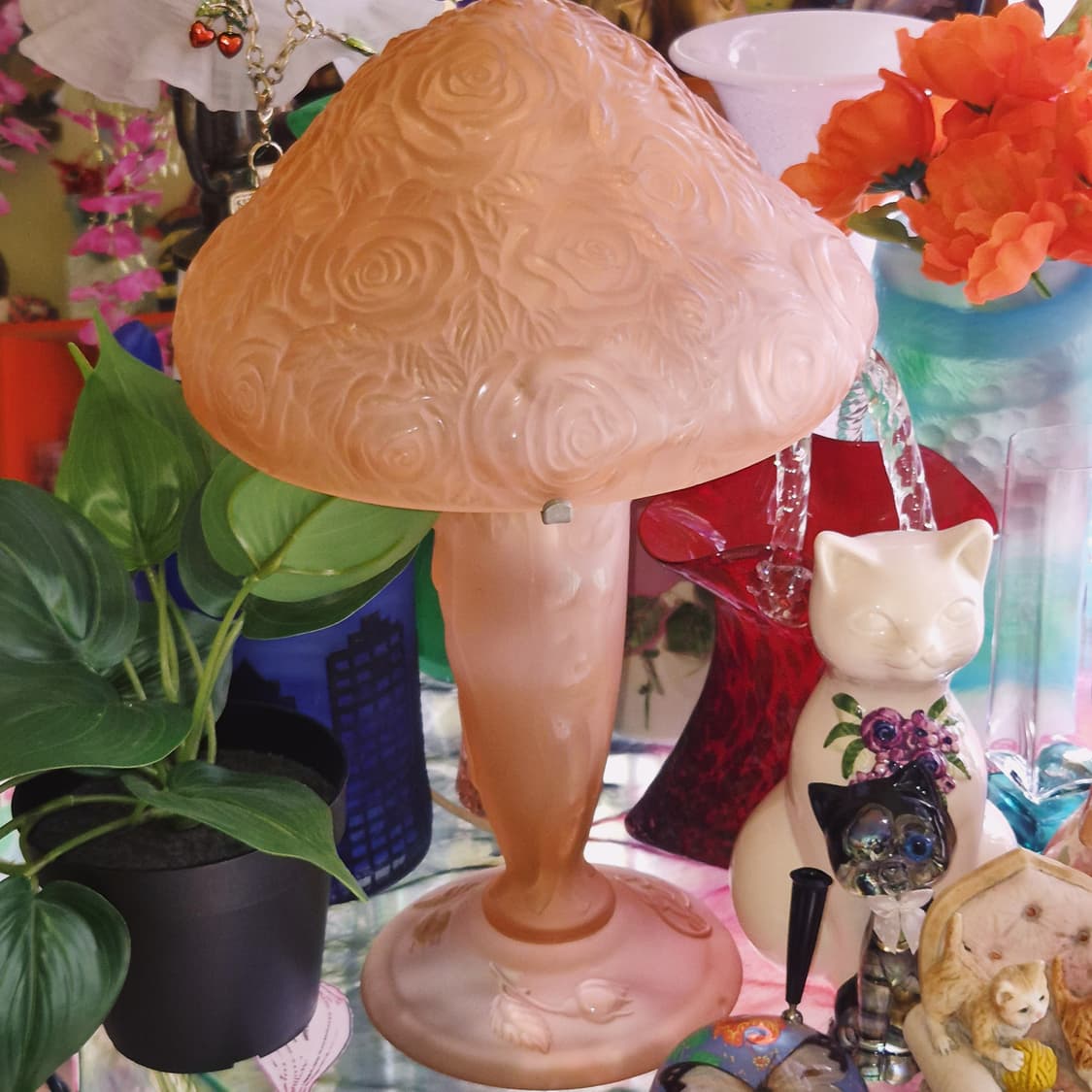 30s 프랑스 아르데코 오리지널 불투명 머쉬룸 램프 상품이미지8