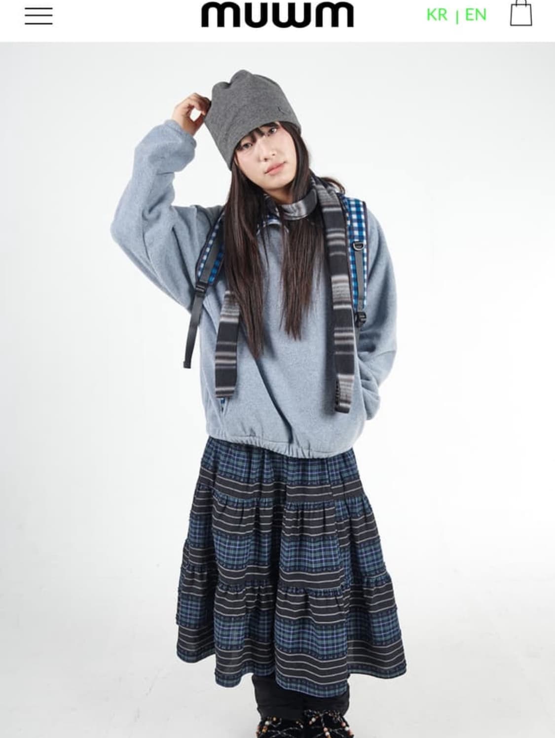 무음 투웨이 버튼 셔링 스커트 블랙 상품이미지2