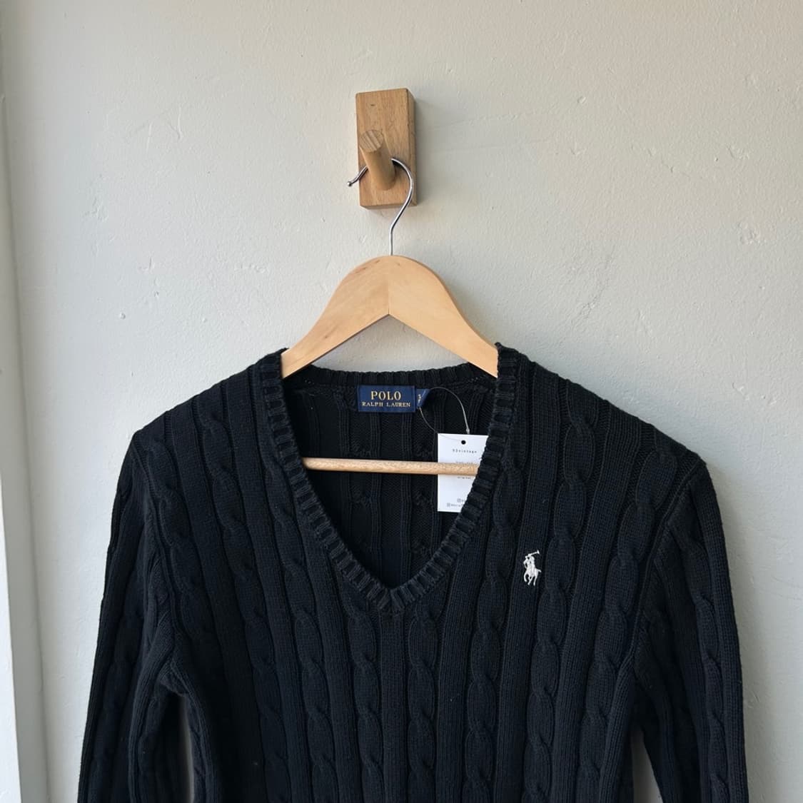 16797 - 폴로 랄프로렌 블랙 케이블 브이넥 니트 상품이미지1