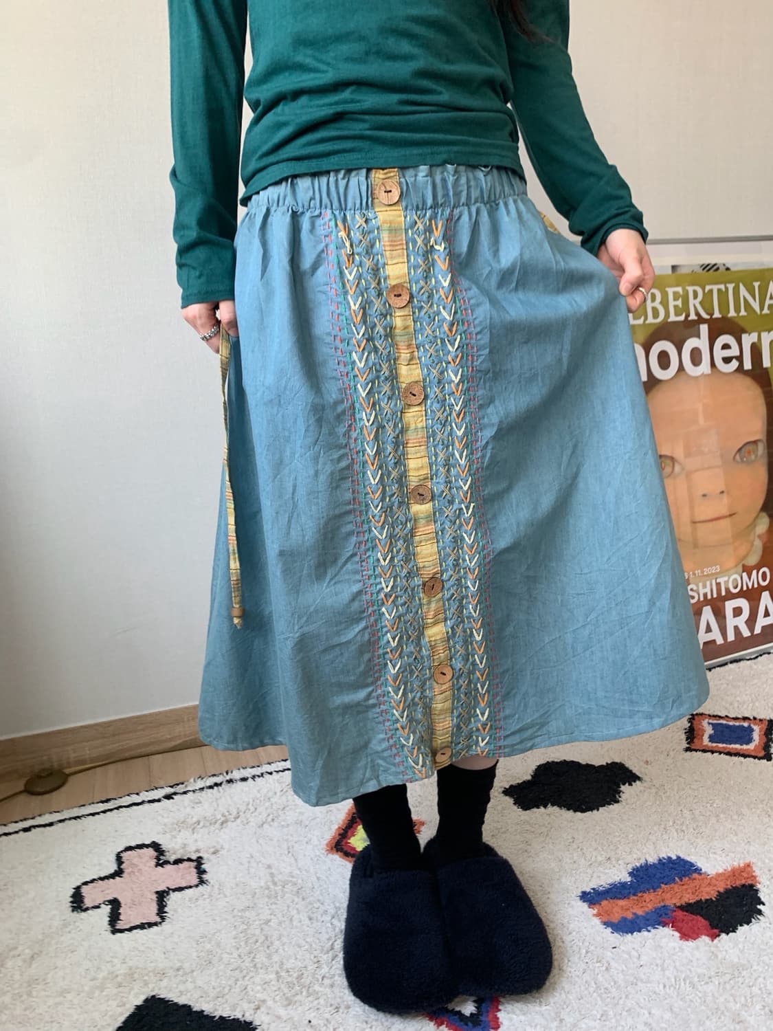 ethnic Embroidery skirt 상품이미지1