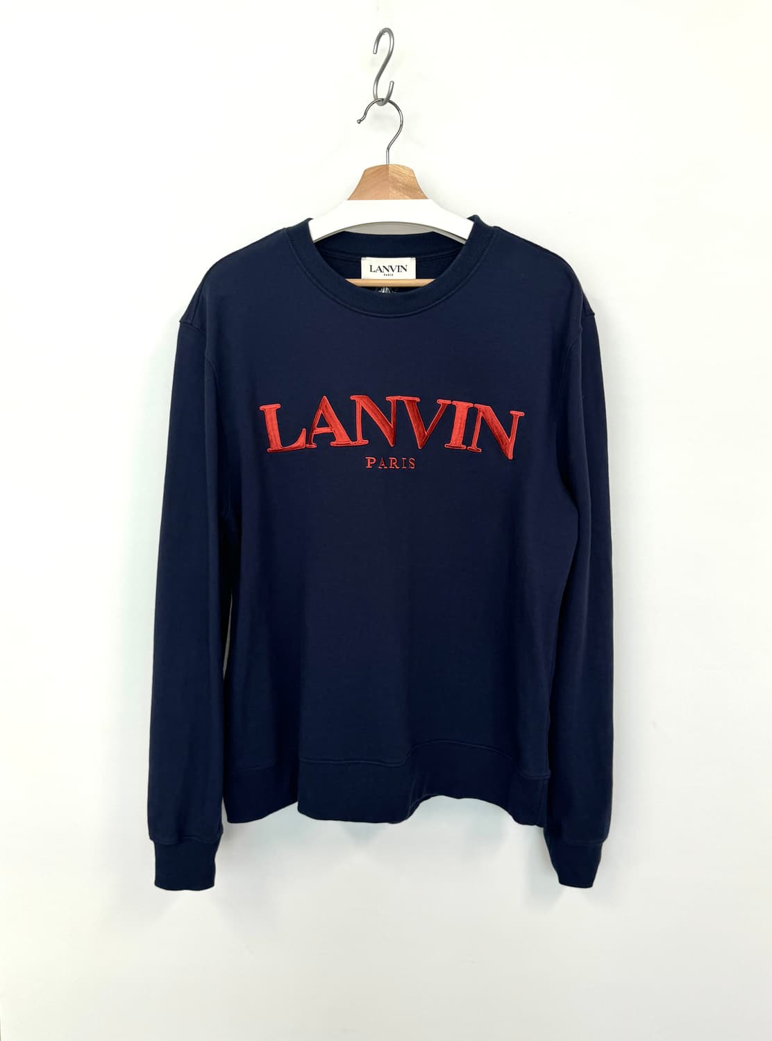 LANVIN 랑방 LANVIN 로고 자수 네이비 스웻셔츠 M 상품이미지2