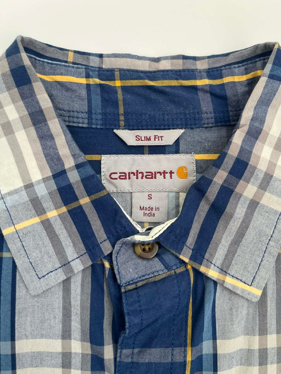 [S] 칼하트 에센셜 체크 반팔 하프 셔츠 상품이미지3